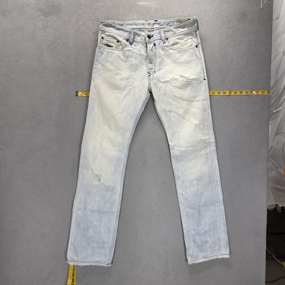 Diesel Jeans Mens 28x32 Blue Safado Regular Slim Straight Light Wash Italy 008VE